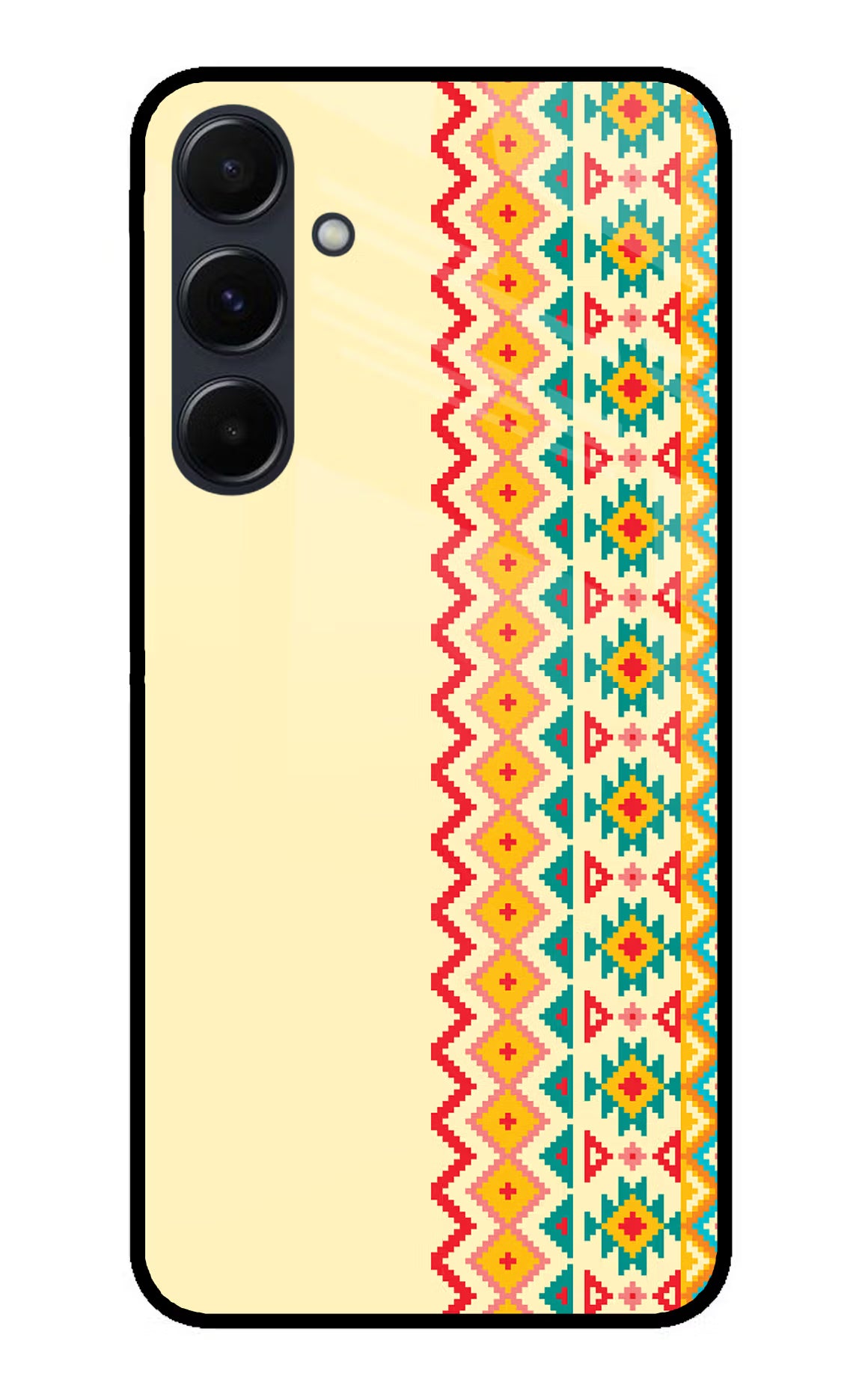 Ethnic Seamless Samsung A35 5G Glass Case Back Cover by Casekaro