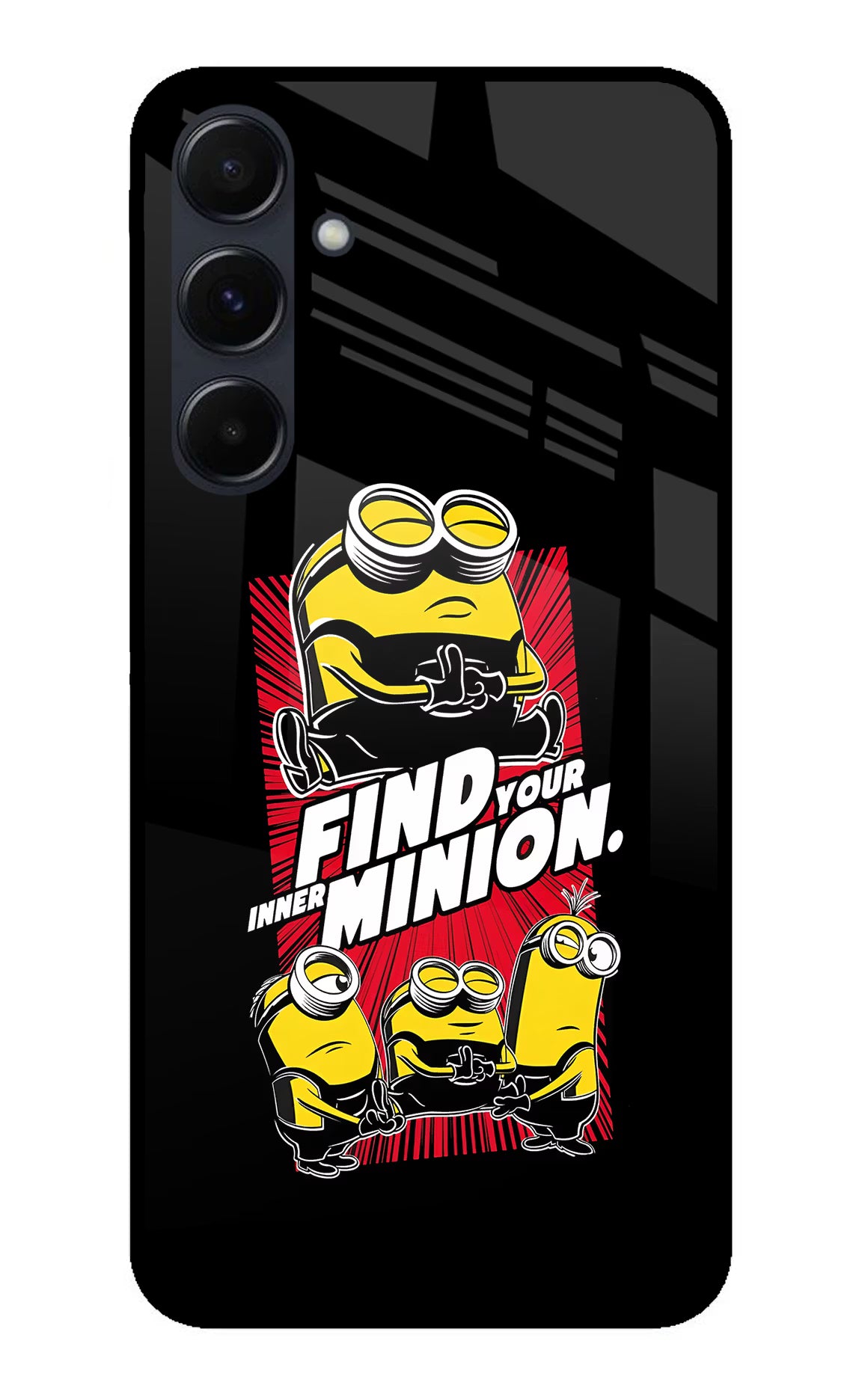 Find your inner Minion Samsung A35 5G Glass Case Back Cover by Casekaro