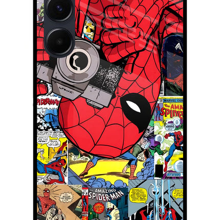 Spider Man Samsung A35 5G Glass Case Back Cover by Casekaro