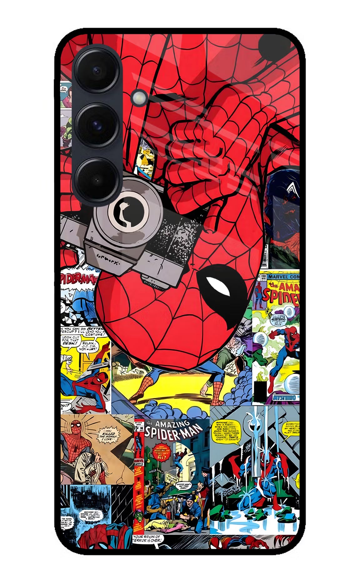 Spider Man Samsung A35 5G Glass Case Back Cover by Casekaro