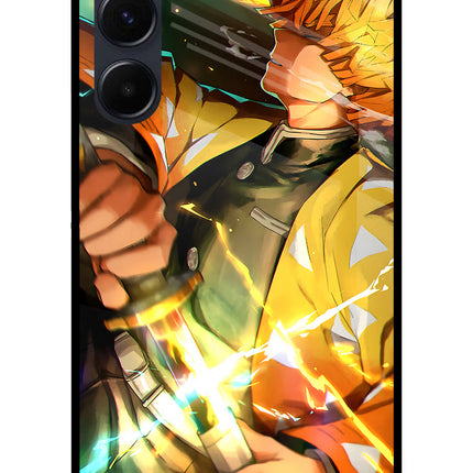 Demon Slayer Samsung A35 5G Glass Case Back Cover by Casekaro