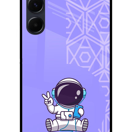 Cute Astronaut Chilling Samsung A35 5G Glass Case