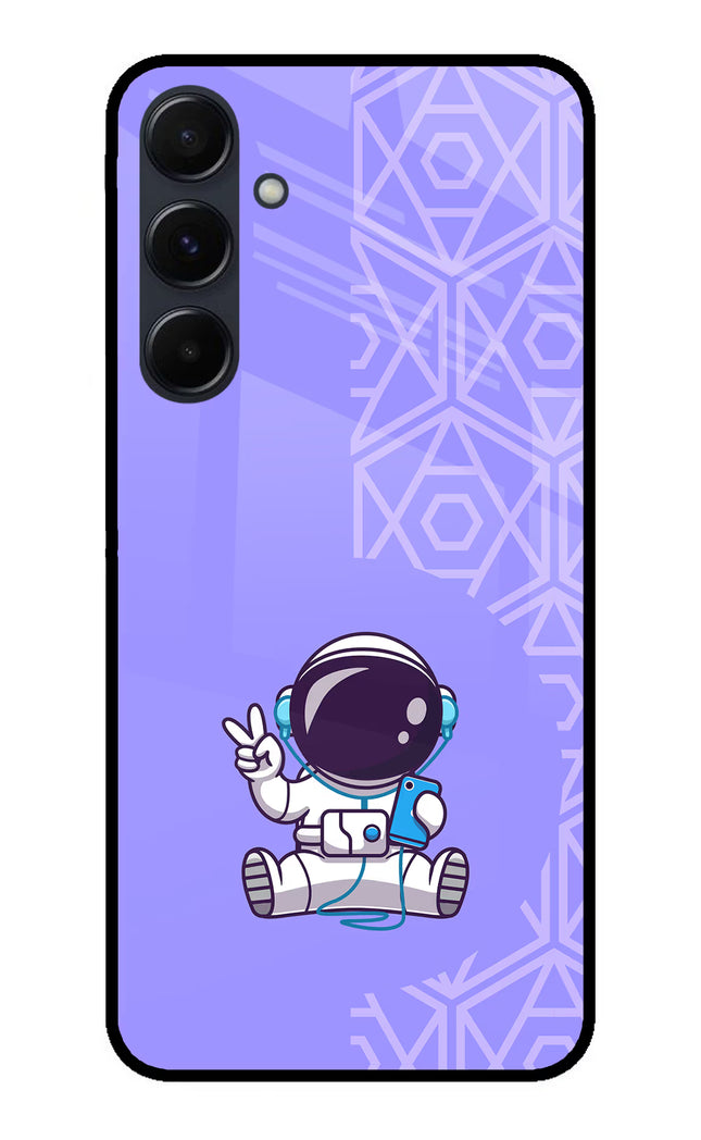 Cute Astronaut Chilling Samsung A35 5G Glass Case