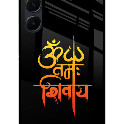 Om Namah Shivay Samsung A35 5G Glass Case Back Cover by Casekaro