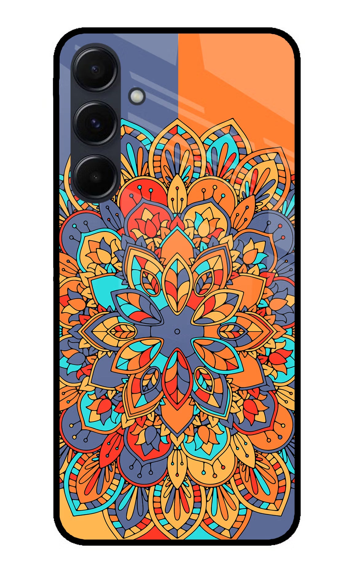 Color Mandala Samsung A35 5G Glass Case Back Cover by Casekaro