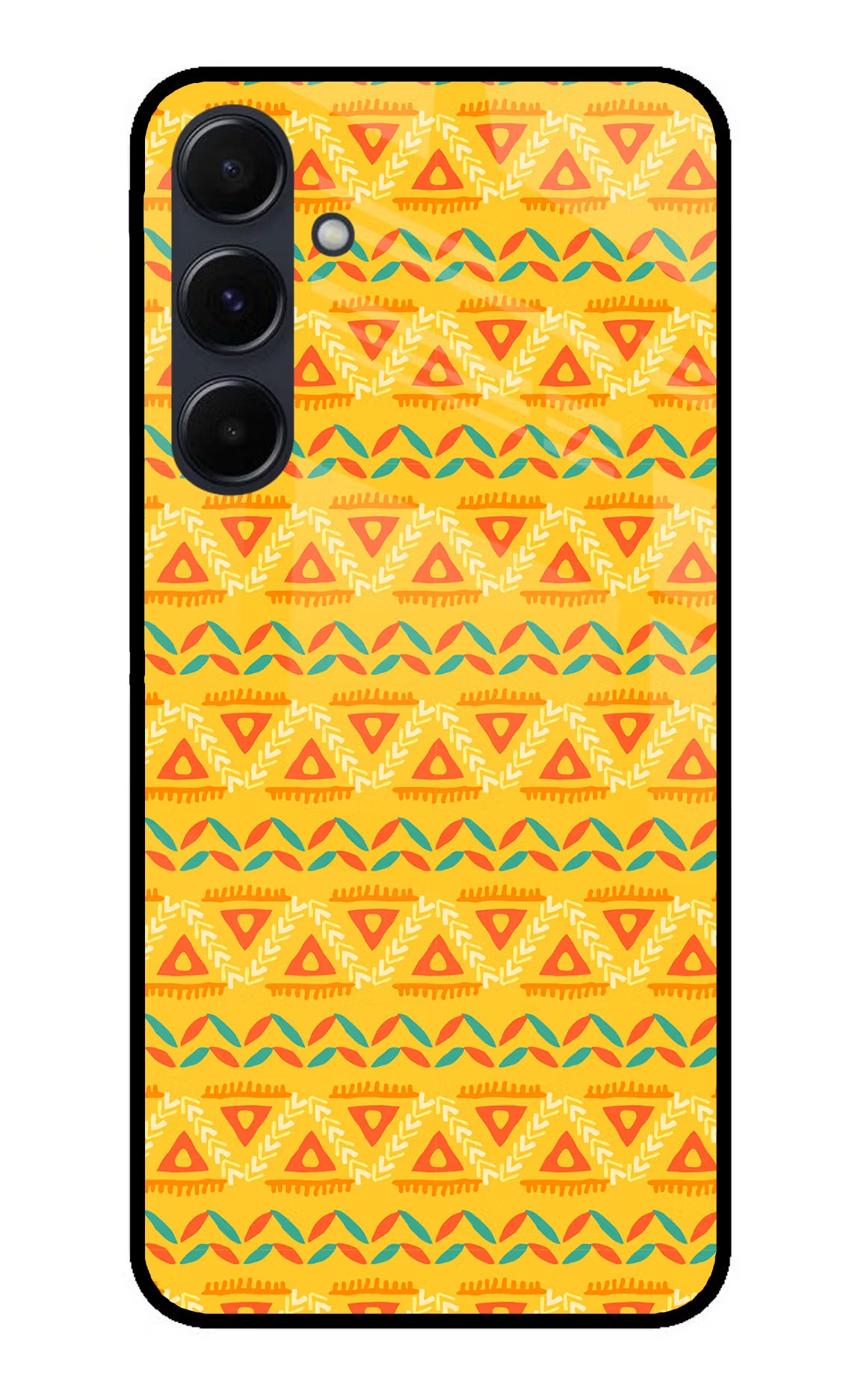 Tribal Pattern Samsung A35 5G Glass Case Back Cover by Casekaro