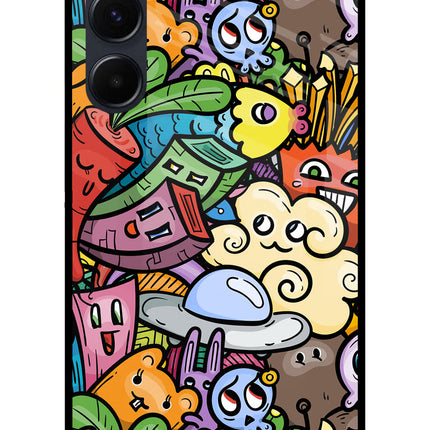 Veggie Doodle Samsung A35 5G Glass Case Back Cover by Casekaro
