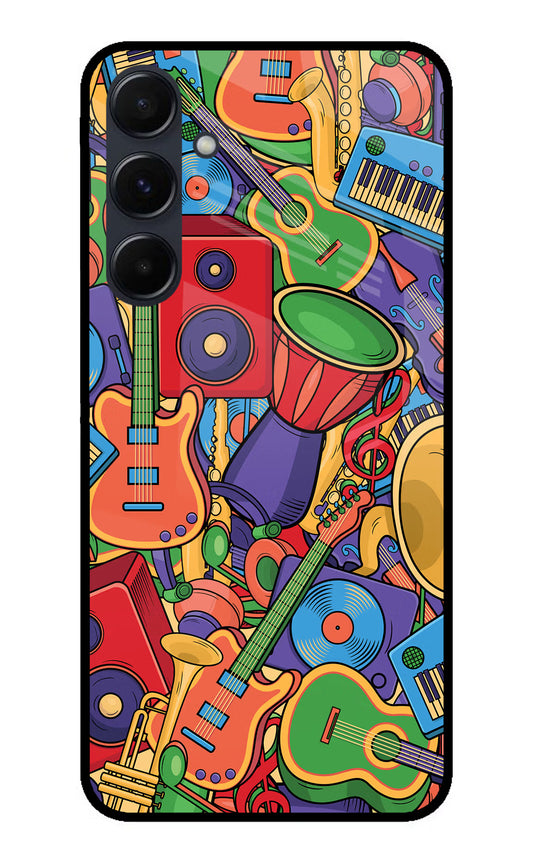 Music Instrument Doodle Samsung A35 5G Glass Case