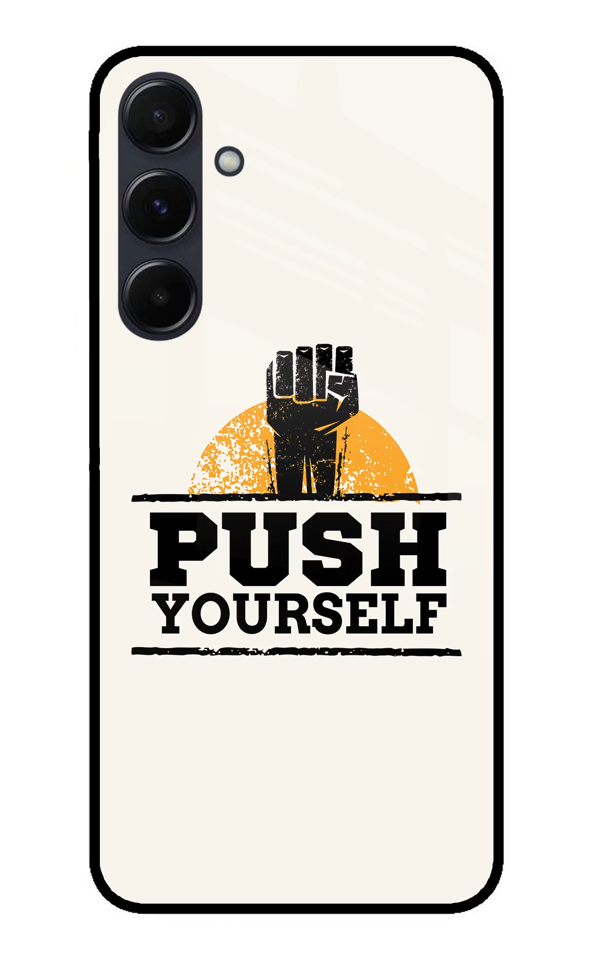 Push Yourself Samsung A35 5G Glass Case Back Cover by Casekaro