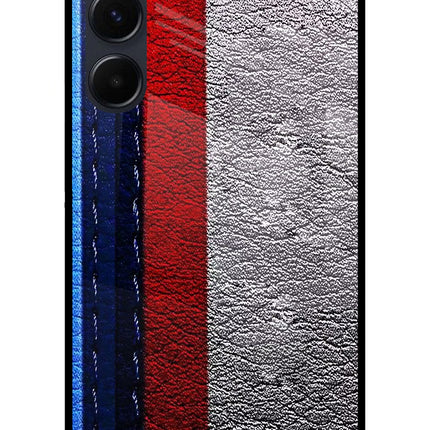 BMW Stripes Samsung A35 5G Glass Case Back Cover by Casekaro