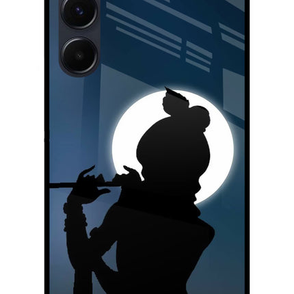 Shri Krishna Silhouette Samsung A35 5G Glass Case Back Cover by Casekaro