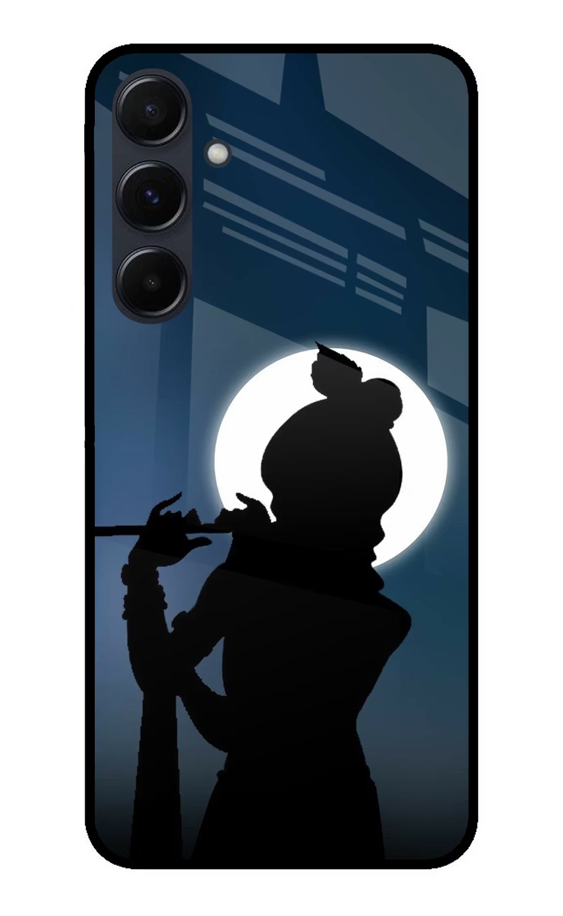 Shri Krishna Silhouette Samsung A35 5G Glass Case Back Cover by Casekaro