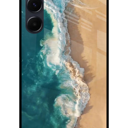 Ocean Beach Samsung A35 5G Glass Case Back Cover by Casekaro