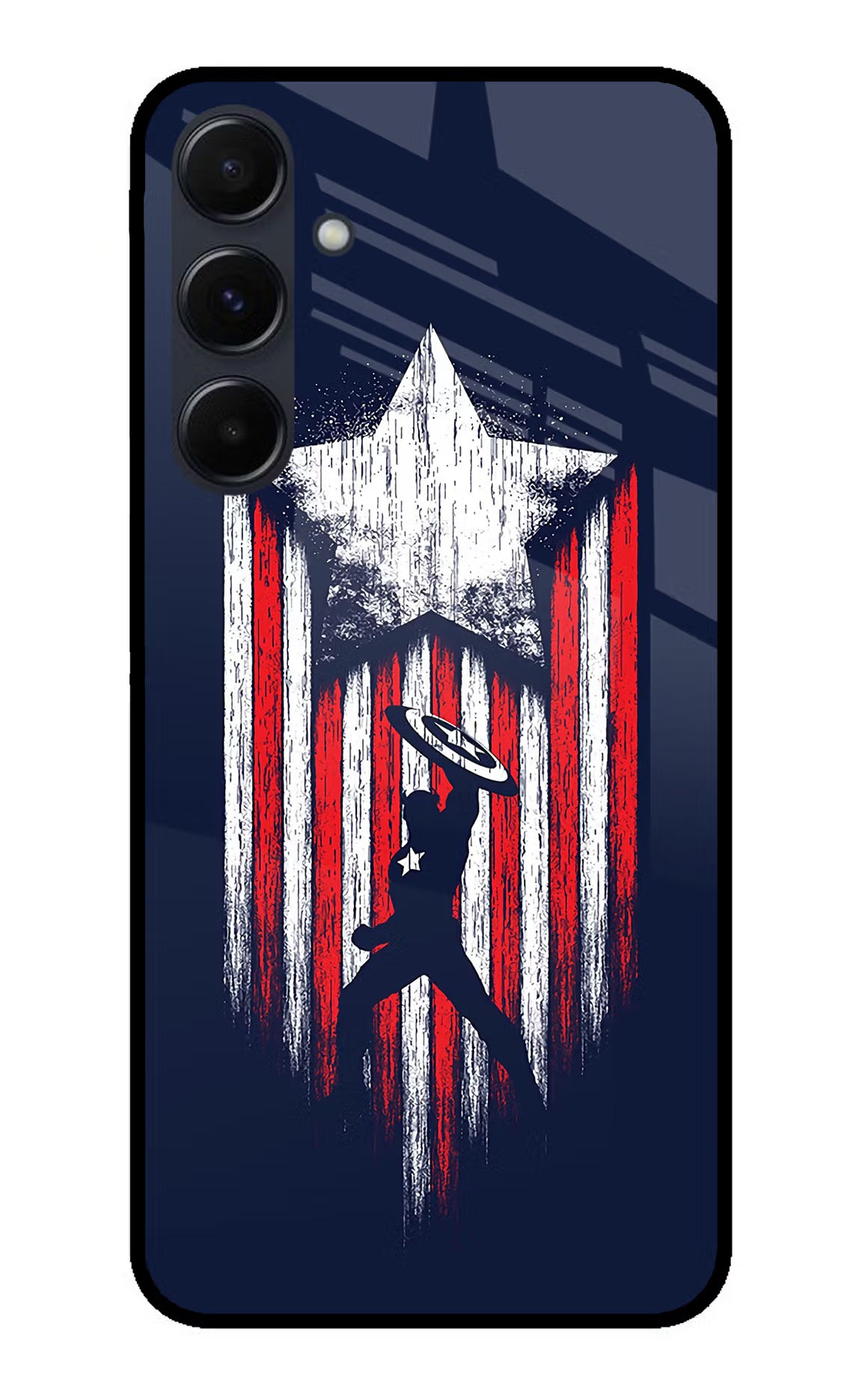 Captain America Marvel Art Samsung A35 5G Glass Case Back Cover by Casekaro
