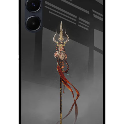 Shiv Trishul Samsung A35 5G Glass Case Back Cover by Casekaro