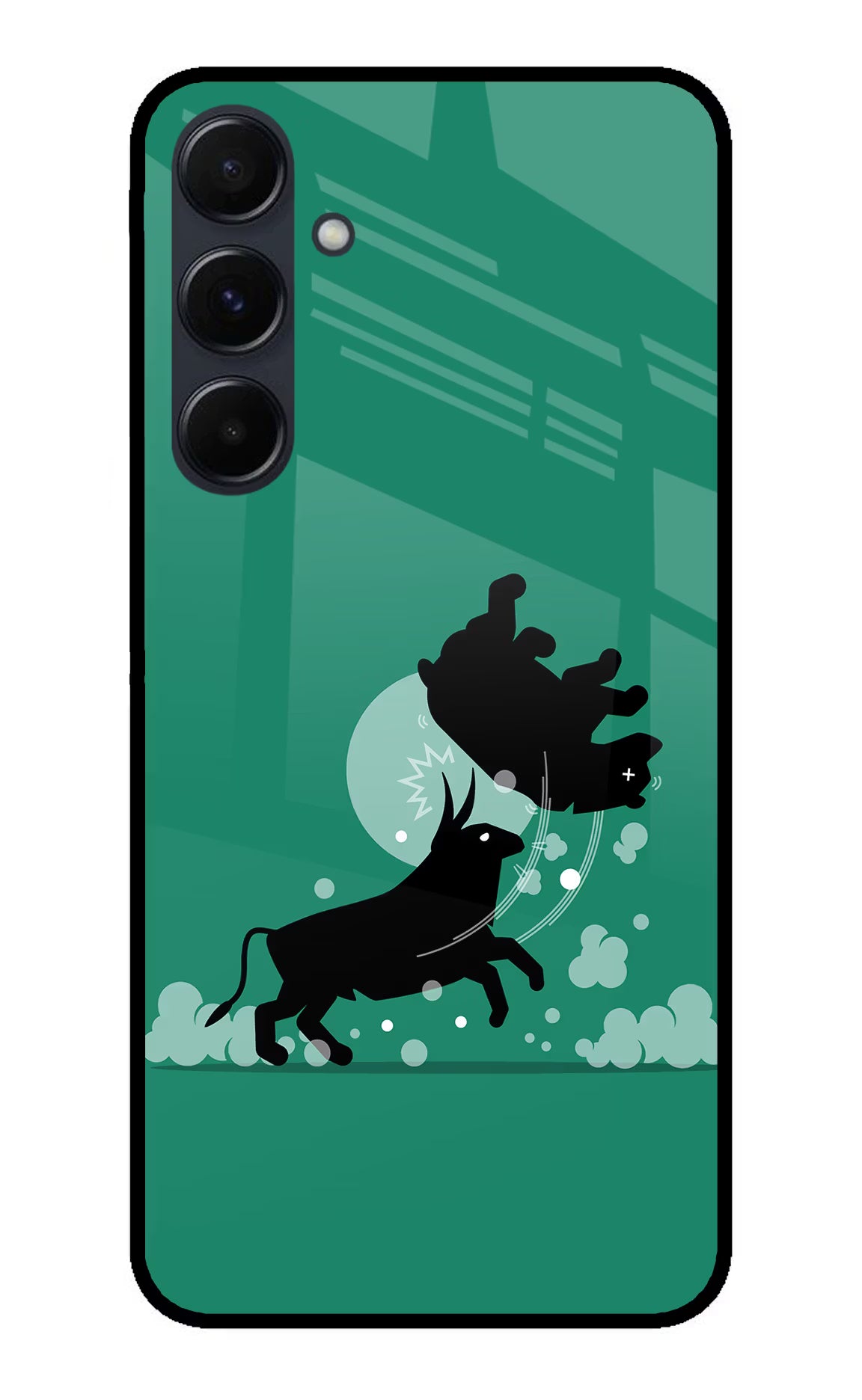 Bull Conqueror Samsung A35 5G Glass Case Back Cover by Casekaro