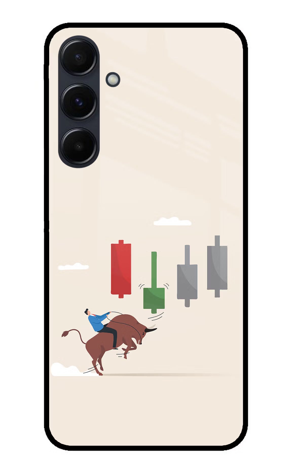 Bull Trading Momentum Samsung A35 5G Glass Case Back Cover by Casekaro