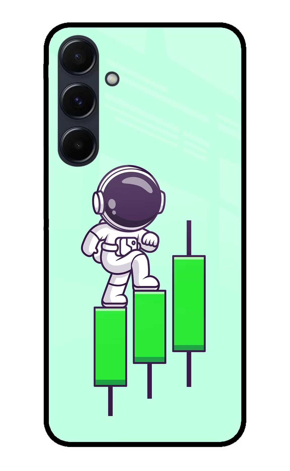 Astronaut Trader Samsung A35 5G Glass Case Back Cover by Casekaro