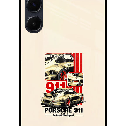 Classic Porsche 911 Samsung A35 5G Glass Case Back Cover by Casekaro