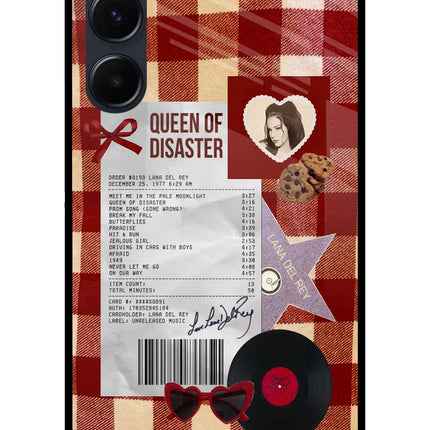 Queen of Disaster Samsung A35 5G Glass Case Back Cover by Casekaro