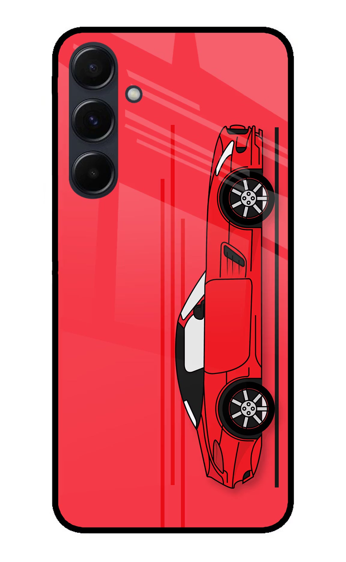 Red Velocity Samsung A35 5G Glass Case Back Cover by Casekaro