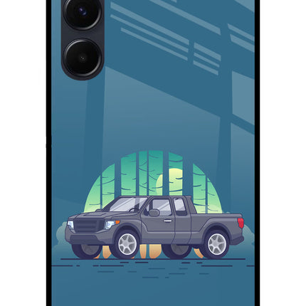 Retro Garage Vibe Samsung A35 5G Glass Case Back Cover by Casekaro