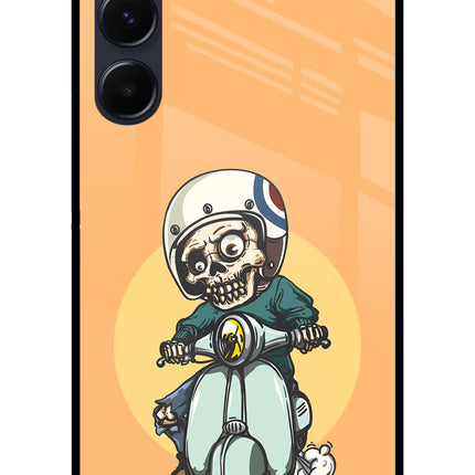 Undead Biker Samsung A35 5G Glass Case Back Cover by Casekaro