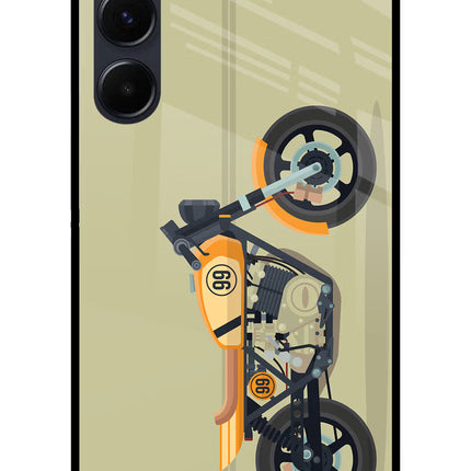 Vertical Speedster Samsung A35 5G Glass Case Back Cover by Casekaro