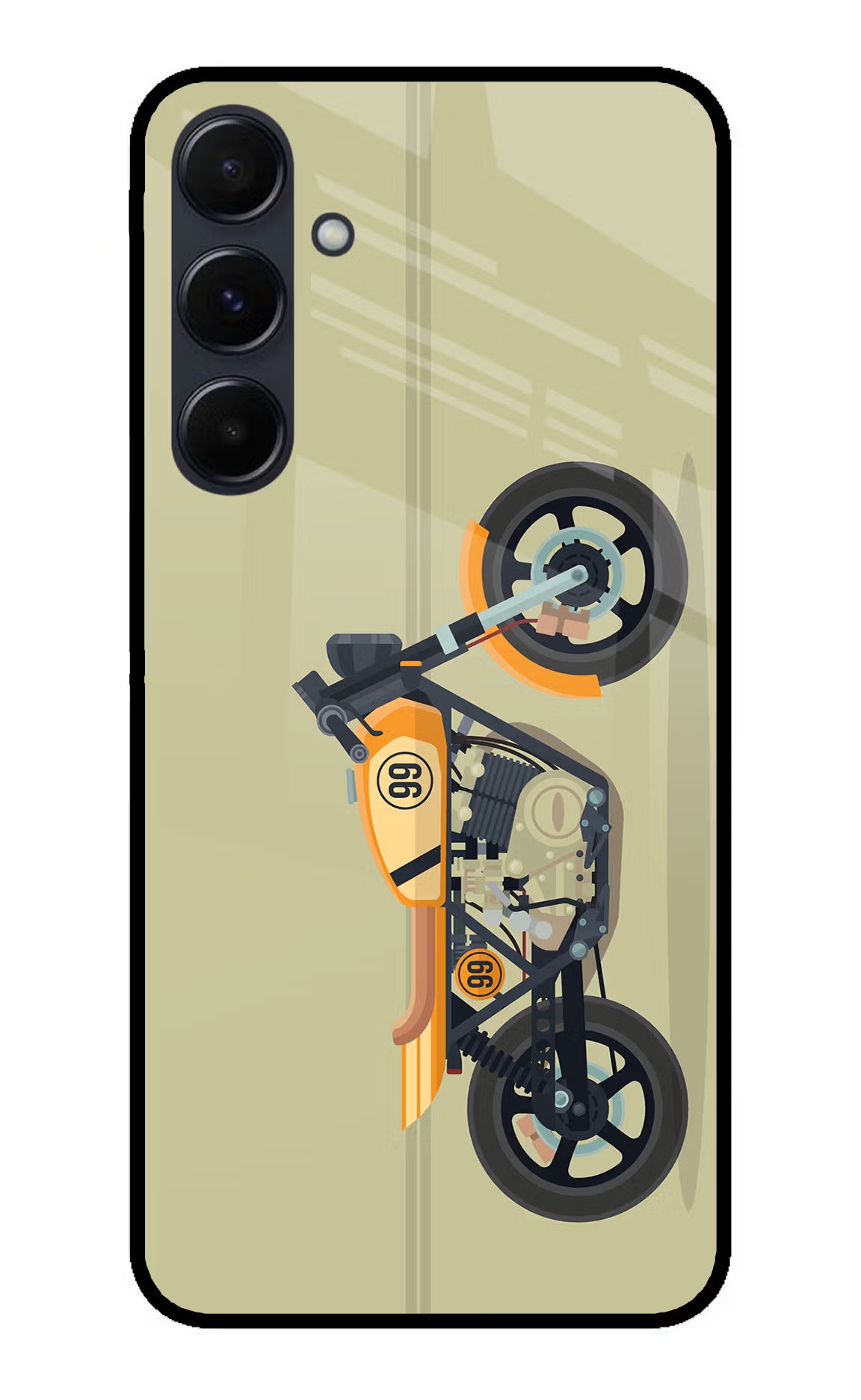 Vertical Speedster Samsung A35 5G Glass Case Back Cover by Casekaro