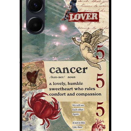 Cancer Zodiac Samsung A35 5G Glass Case Back Cover by Casekaro
