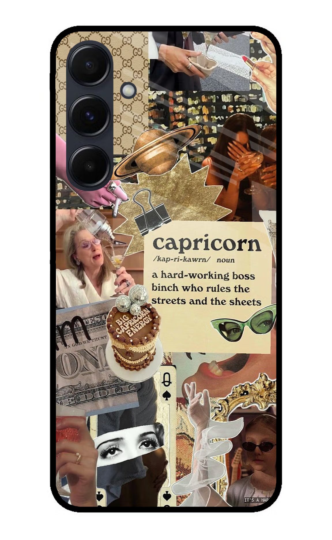 Capricorn Zodiac Samsung A35 5G Glass Case Back Cover by Casekaro