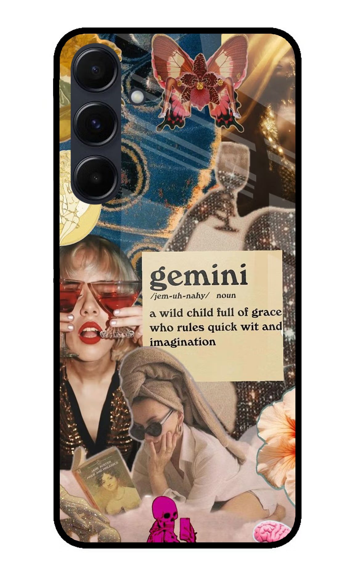 Gemini Zodiac Samsung A35 5G Glass Case Back Cover by Casekaro