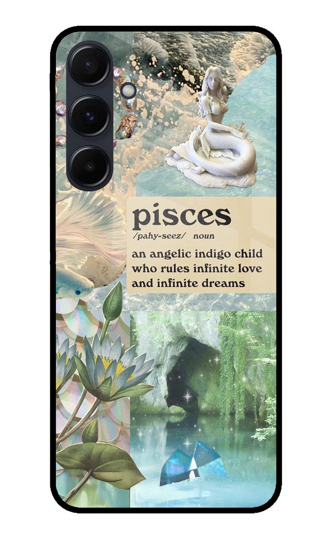 Pisces Zodiac Samsung A35 5G Glass Case Back Cover by Casekaro