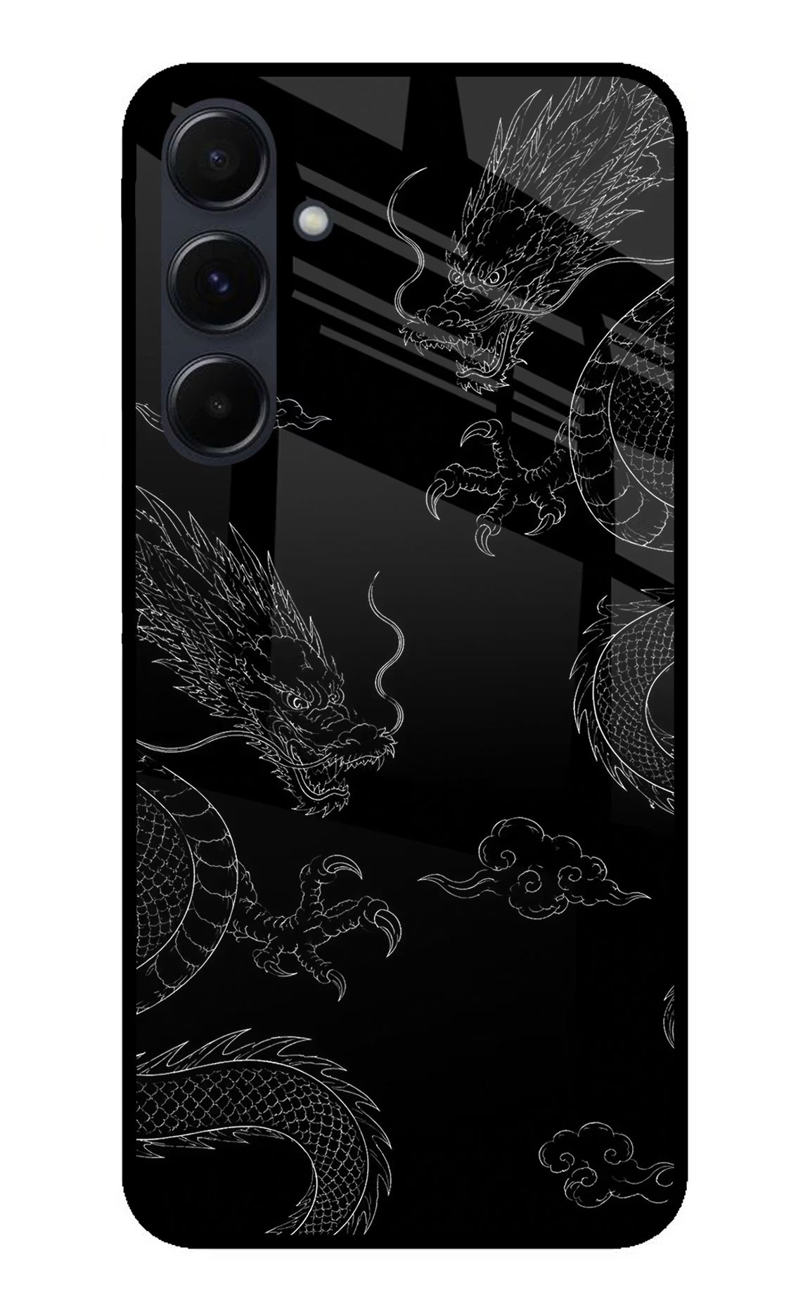 Twin Dragons Samsung A35 5G Glass Case Back Cover by Casekaro