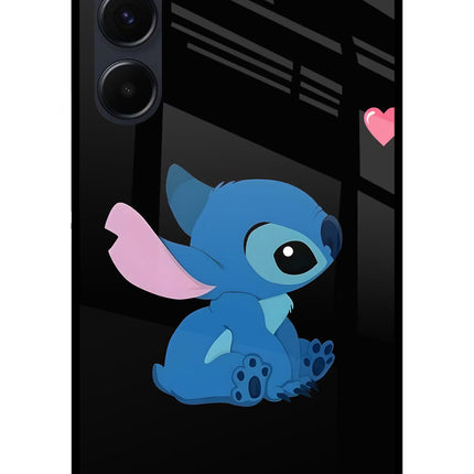 Stitch Crush Samsung A35 5G Glass Case Back Cover by Casekaro