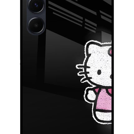 Kitty Charm Samsung A35 5G Glass Case Back Cover by Casekaro