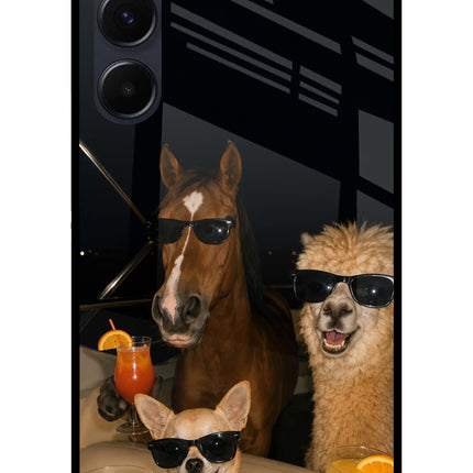 Party Squad Samsung A35 5G Glass Case Back Cover by Casekaro