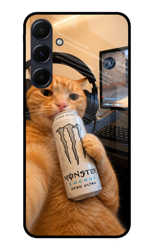 Gamer Cat Energy Samsung A35 5G Glass Case