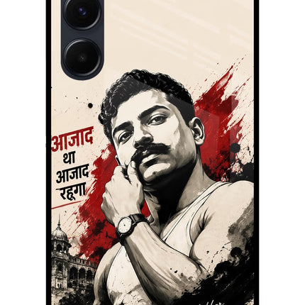 Chandrashekhar Azad Fearless Samsung A35 5G Glass Case Back Cover by Casekaro