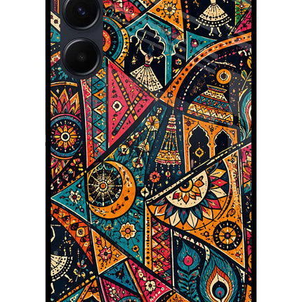 Folk Print Samsung A35 5G Glass Case