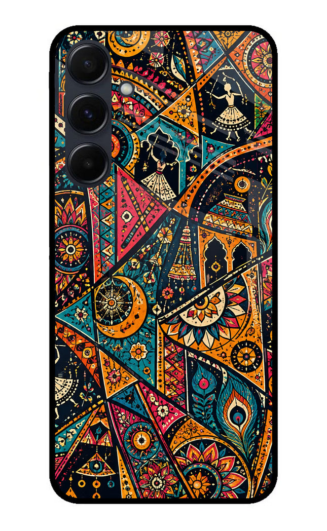 Folk Print Samsung A35 5G Glass Case
