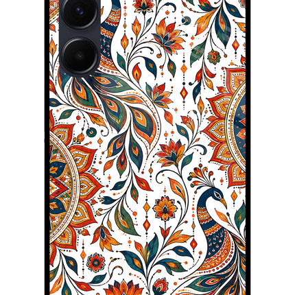White Mayura Samsung A35 5G Glass Case