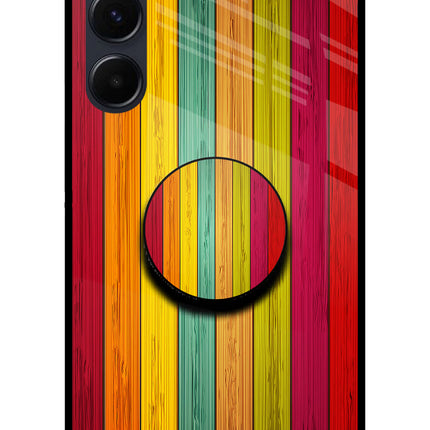 Multicolor Wooden Samsung A35 5G Pop Case by Casekaro