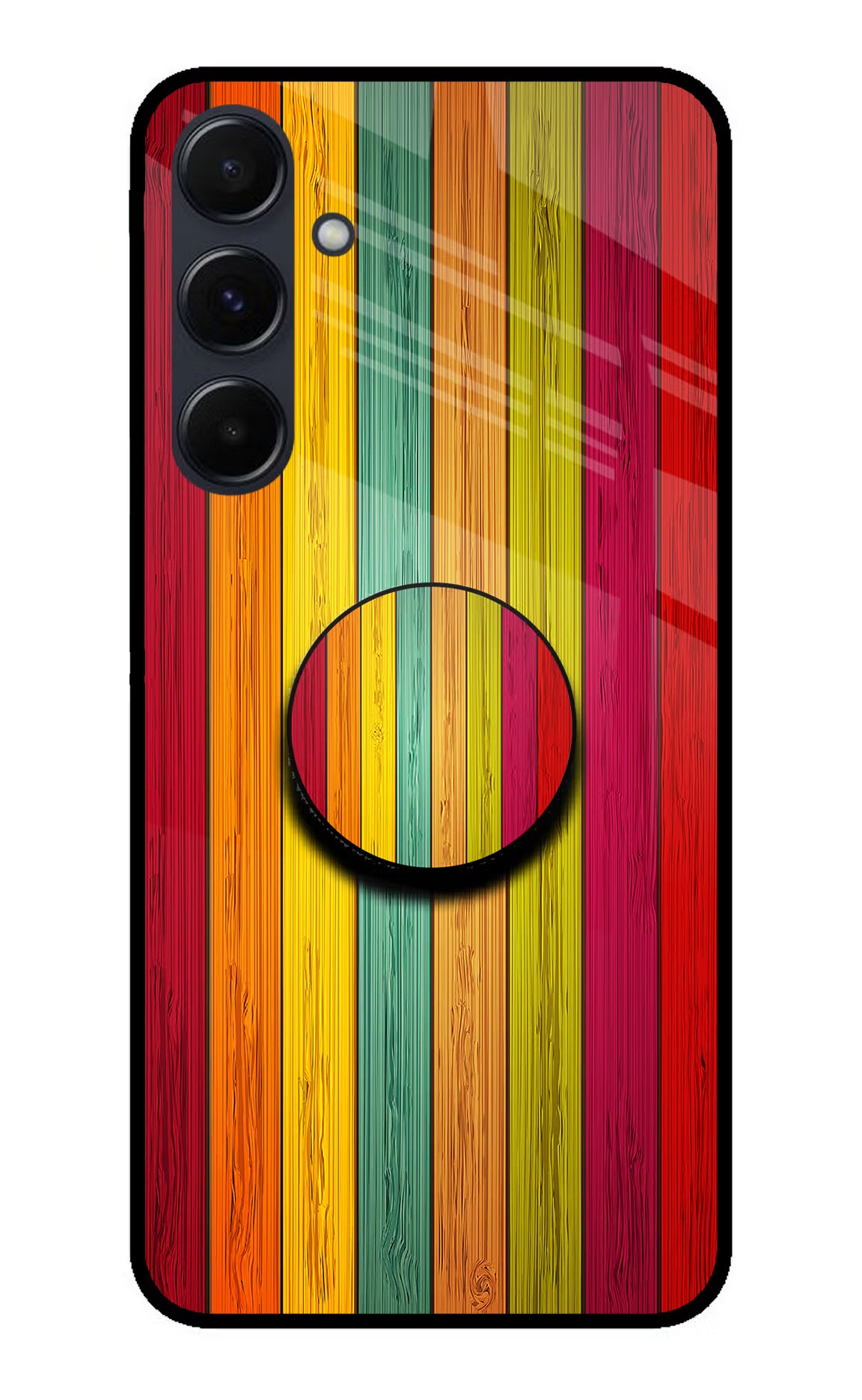 Multicolor Wooden Samsung A35 5G Pop Case by Casekaro