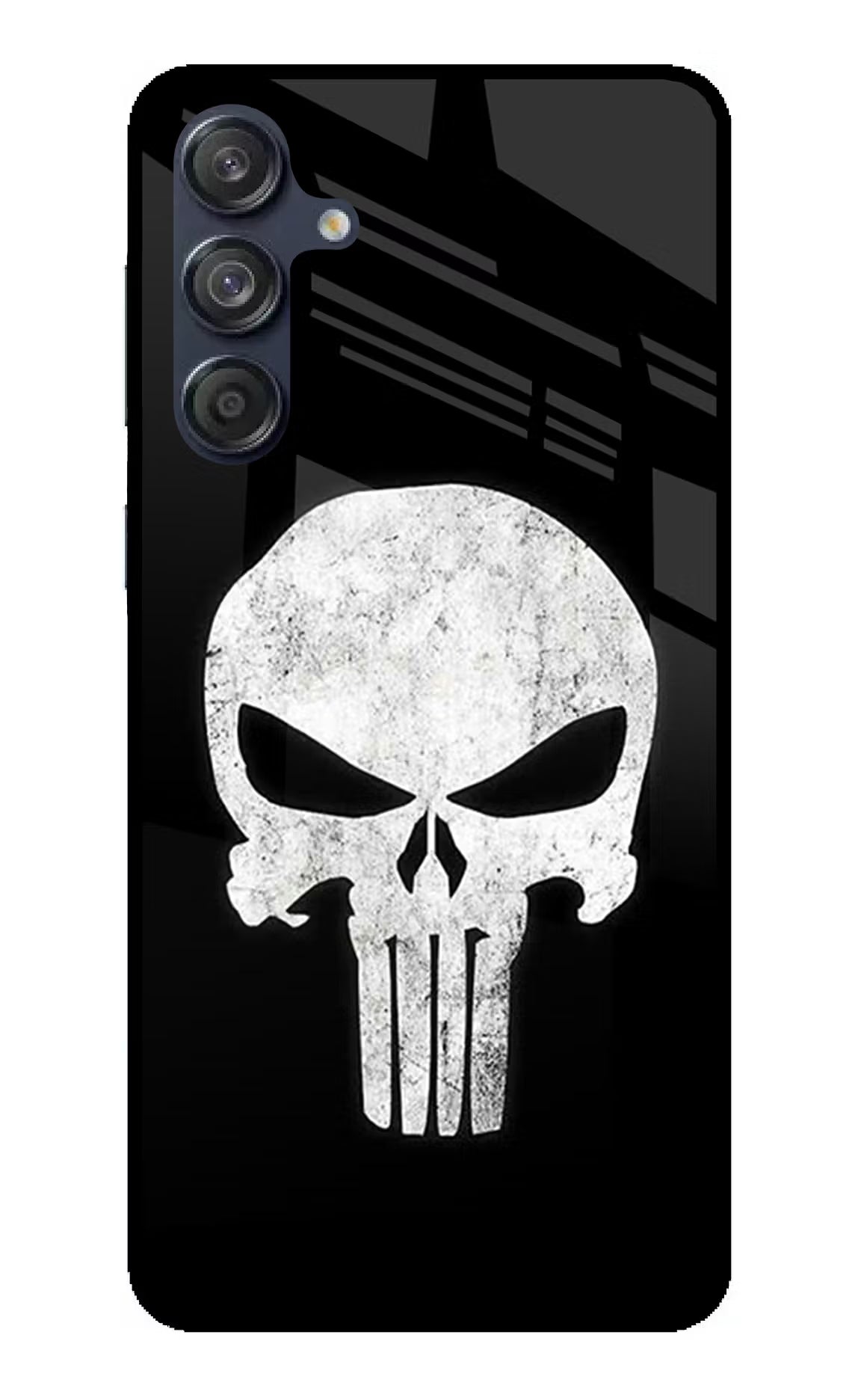 Punisher Skull Samsung M55 5G Glass Case Back Cover by Casekaro