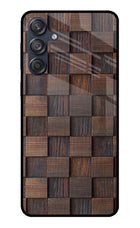 Wooden Cube Design Samsung M55 5G Glass Case