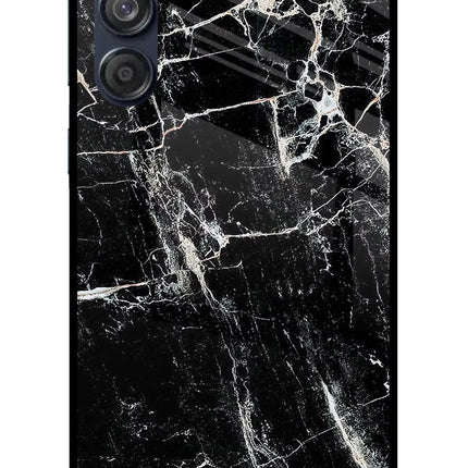 Black Marble Texture Samsung M55 5G Glass Case