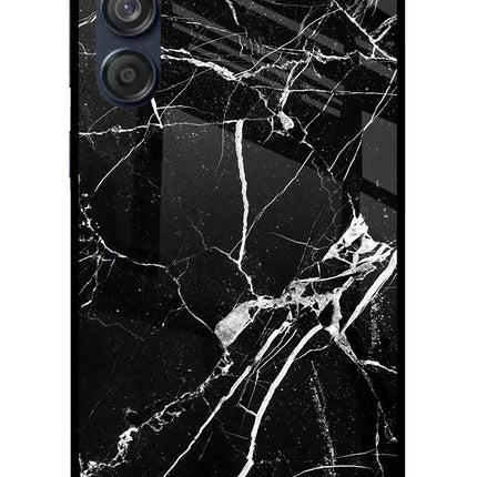 Black Marble Pattern Samsung M55 5G Glass Case