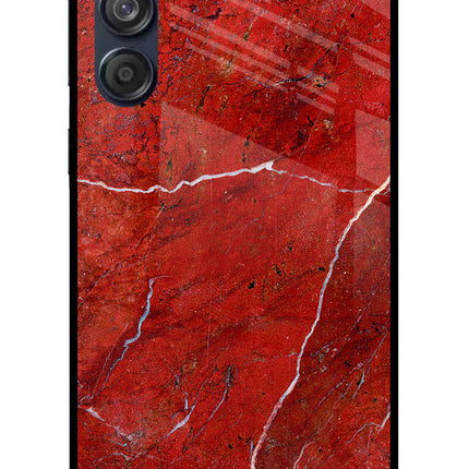 Red Marble Design Samsung M55 5G Glass Case