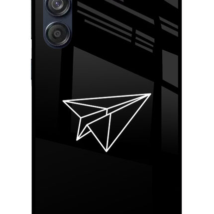 Paper Plane White Samsung M55 5G Glass Case